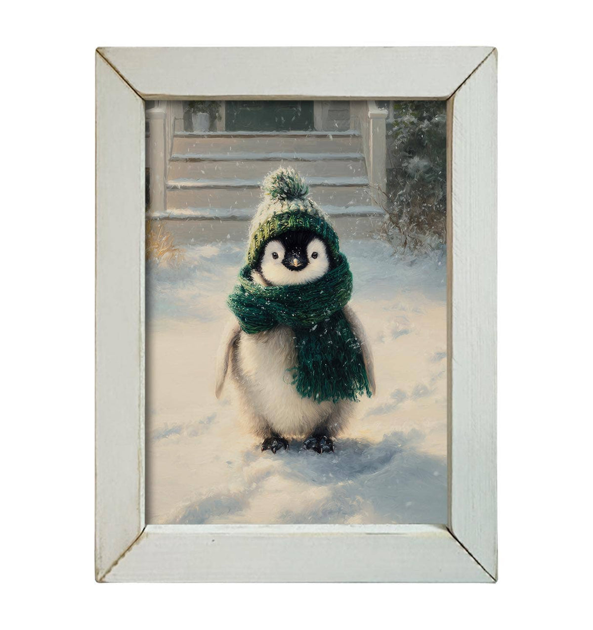 Snowy Penguin Framed Art