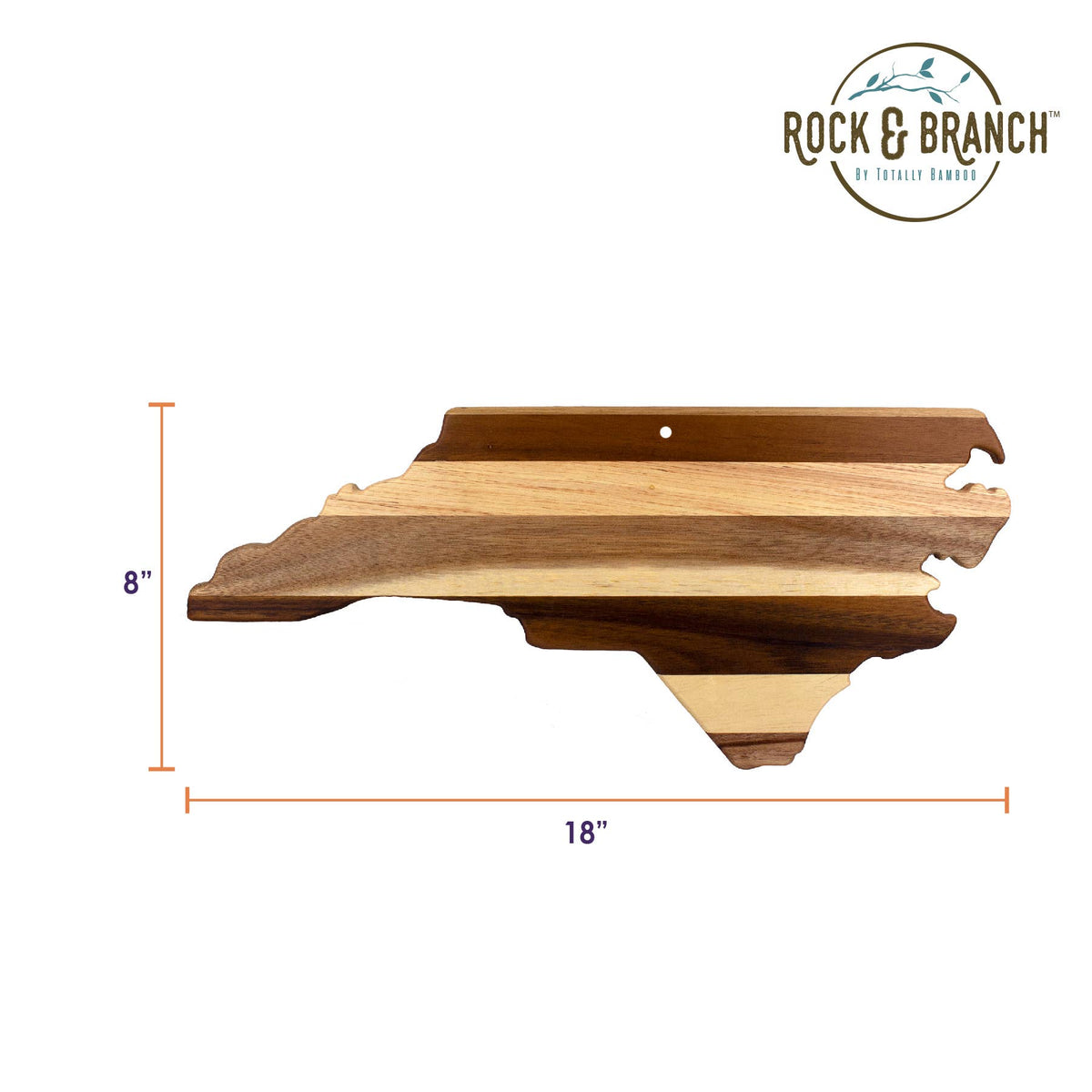 Wooden North Carolina Cutting & Serving Board - Rock & Branch® Shiplap Series
