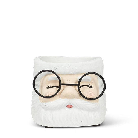 Santa with Glasses Ceramic Planter - Two Sizes