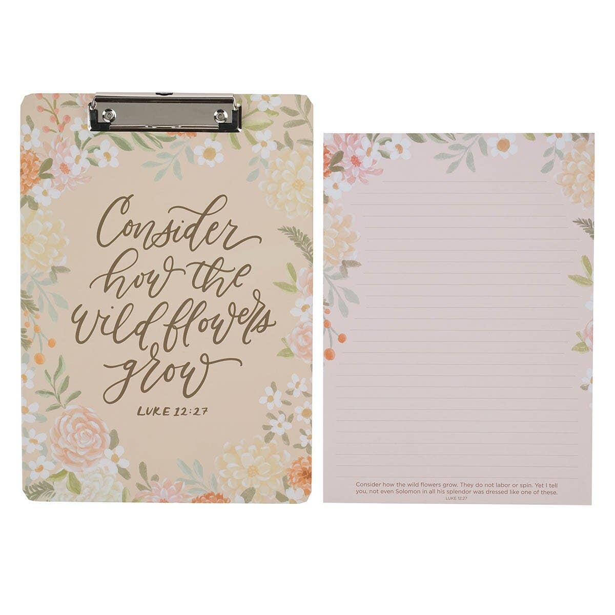 Clipboard w/ Note Pad Consider How the Wildflowers Grow Luke 12:27