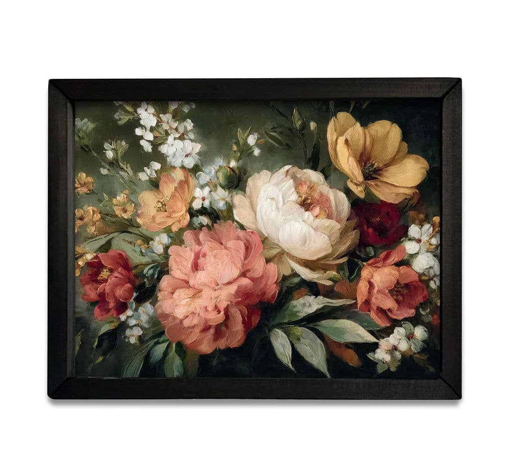 Vintage Peonies Box Frame Wall Art