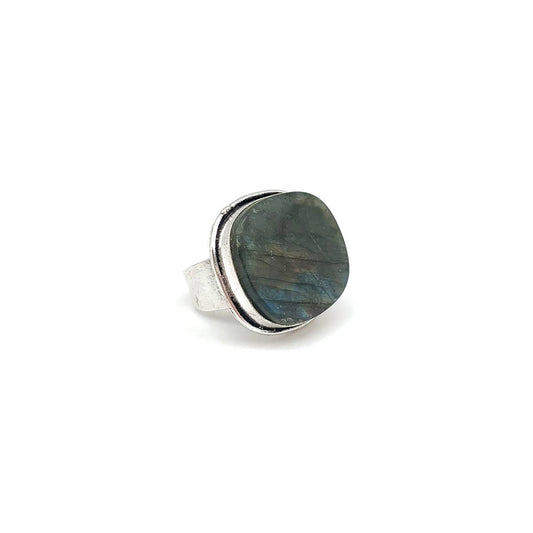 Handcrafted Kashi Semiprecious Stone Ring - Labradorite
