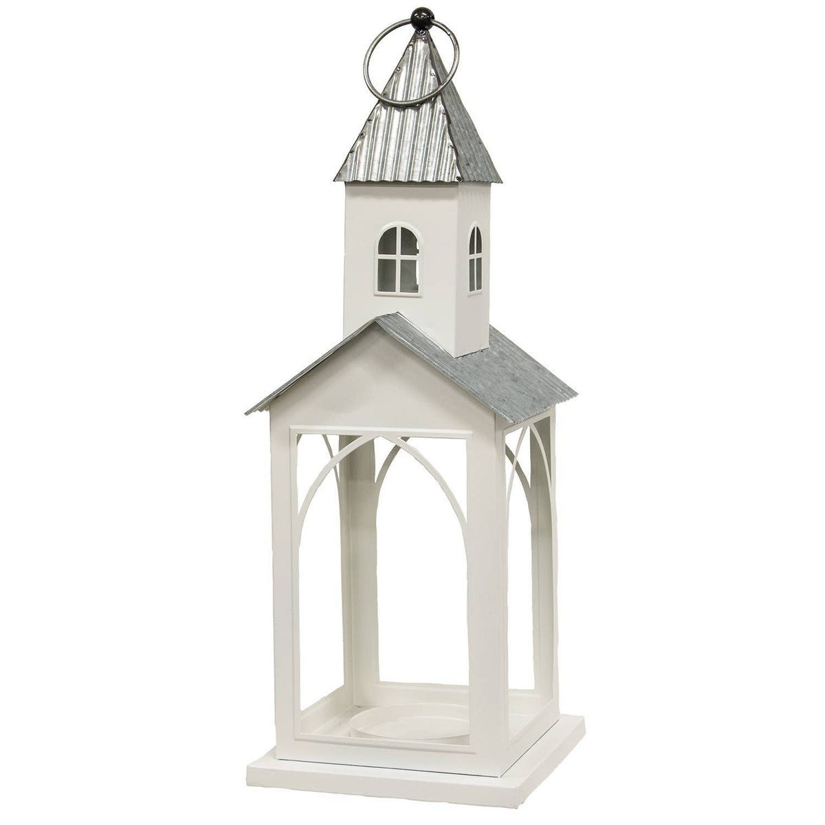 White Metal Church Open Lantern