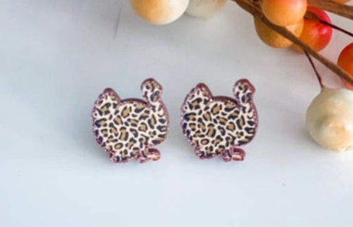 Leopard Turkey Earrings "Studs"