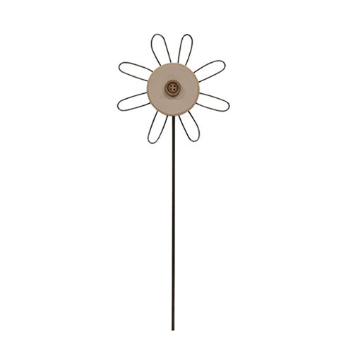Wooden Button Flower Houseplant Poke - 3 Colors