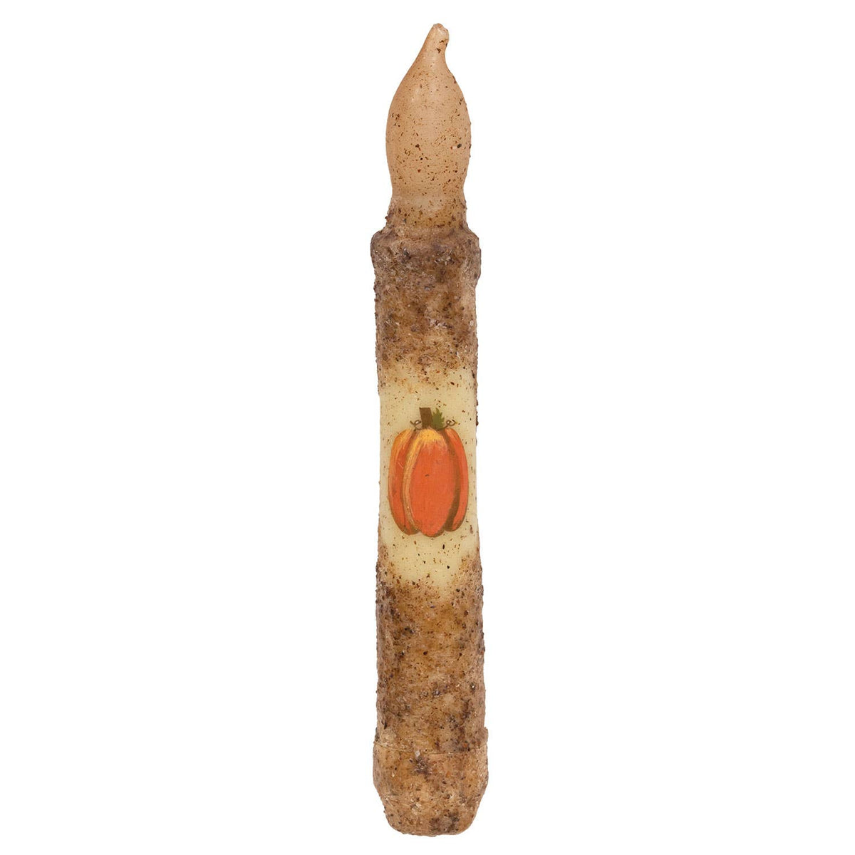 Burnt Ivory Pumpkin Timer Taper Candle - Flameless