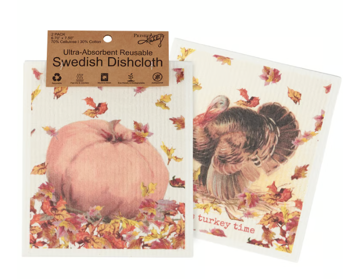 Turkey Time - Swedish Dishcloth Set of 2