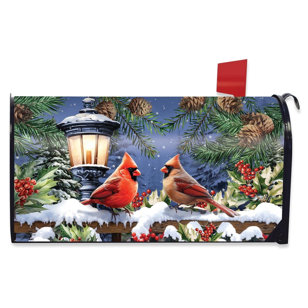 Winter Glow Cardinals Mailbox Cover - Standard