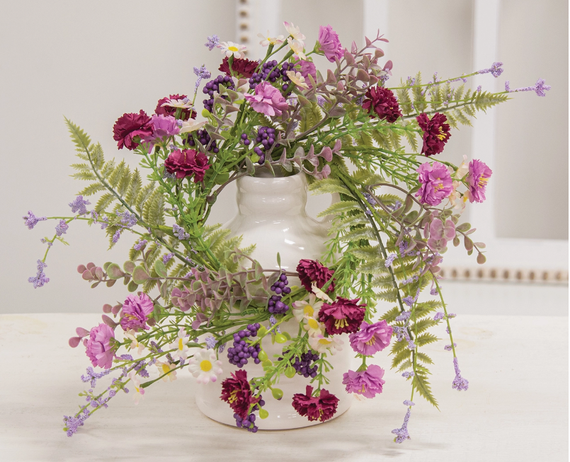 Blushing Spring Blossoms & Eucalyptus Candle Ring - 3.5"