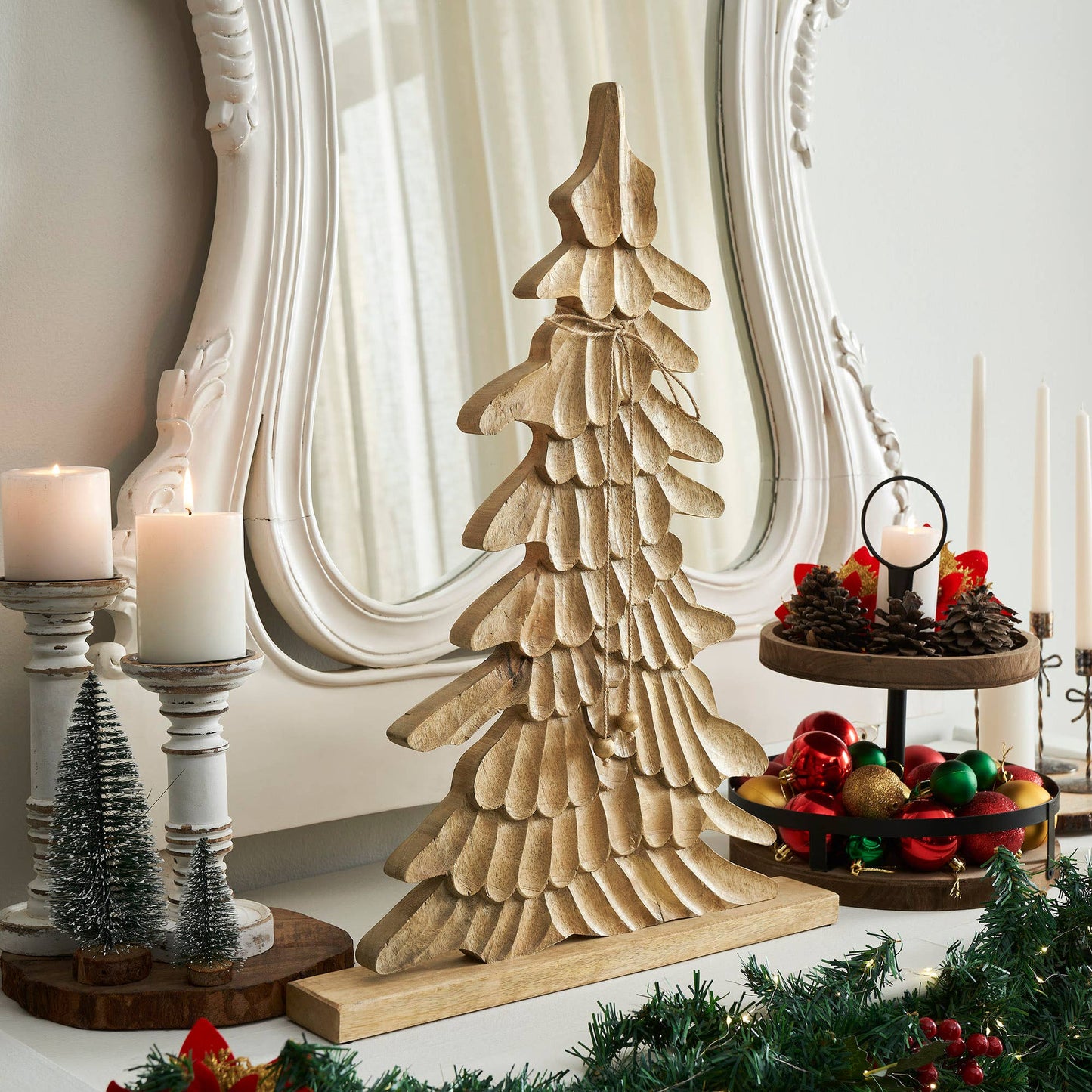 Winter Wonder Brushed Gold Wooden Tree - 2 Size Options