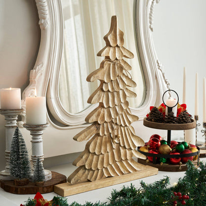 Winter Wonder Brushed Gold Wooden Tree - 2 Size Options