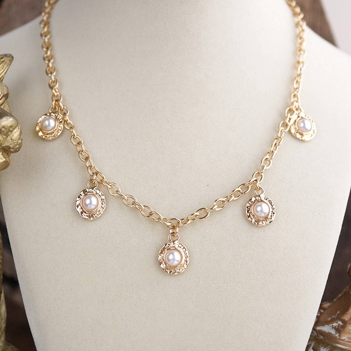 Pear Station Charm Necklace