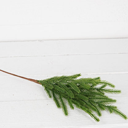 Soft Touch Evergreen Norfolk Pine Christmas Floral Stem - 18"