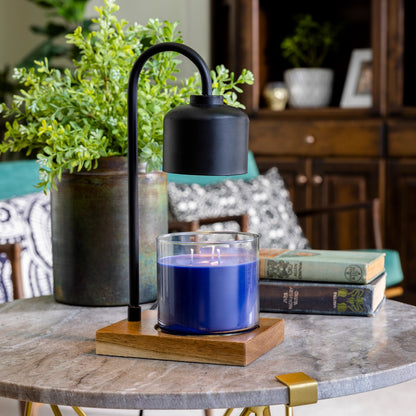 Arched Candle Warmer Lamp - Black and Wood