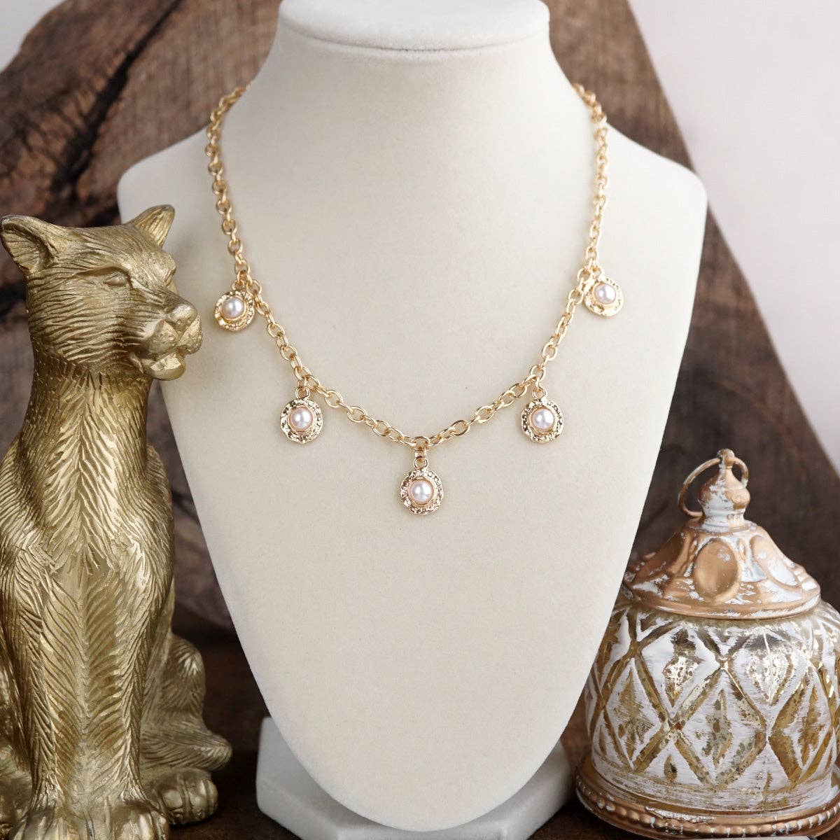 Pear Station Charm Necklace