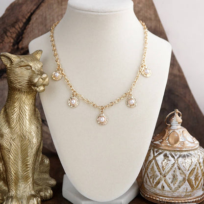 Pear Station Charm Necklace