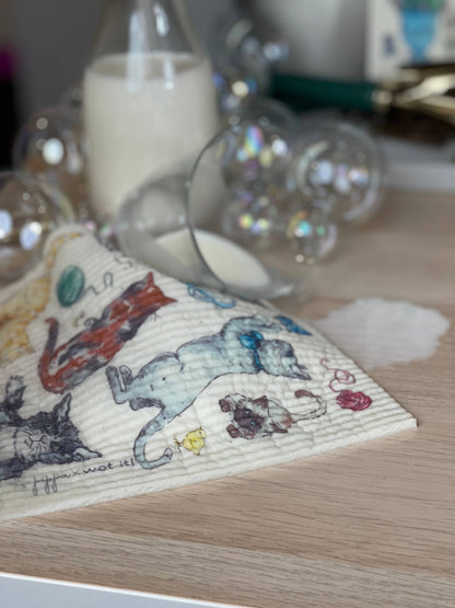Fine Feline Swedish DIsh Cloth Wet-It!