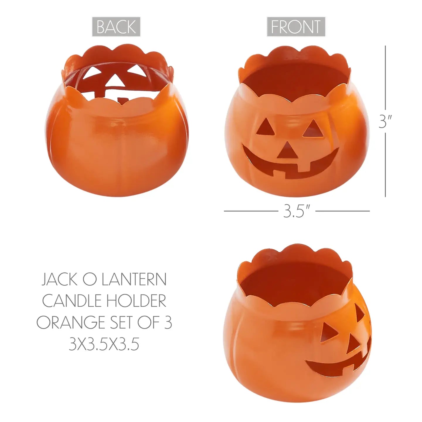 Jack-O-Lantern Candle Holder - 3 Color Options