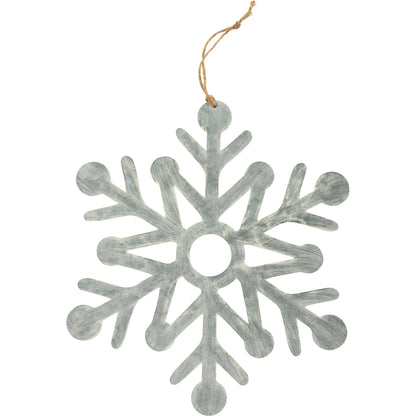 Brushed Galvanized Metal Snowflake Ornament - 3 Sizes
