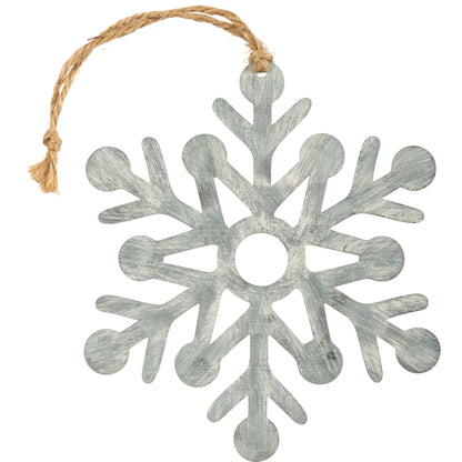 Brushed Galvanized Metal Snowflake Ornament - 3 Sizes