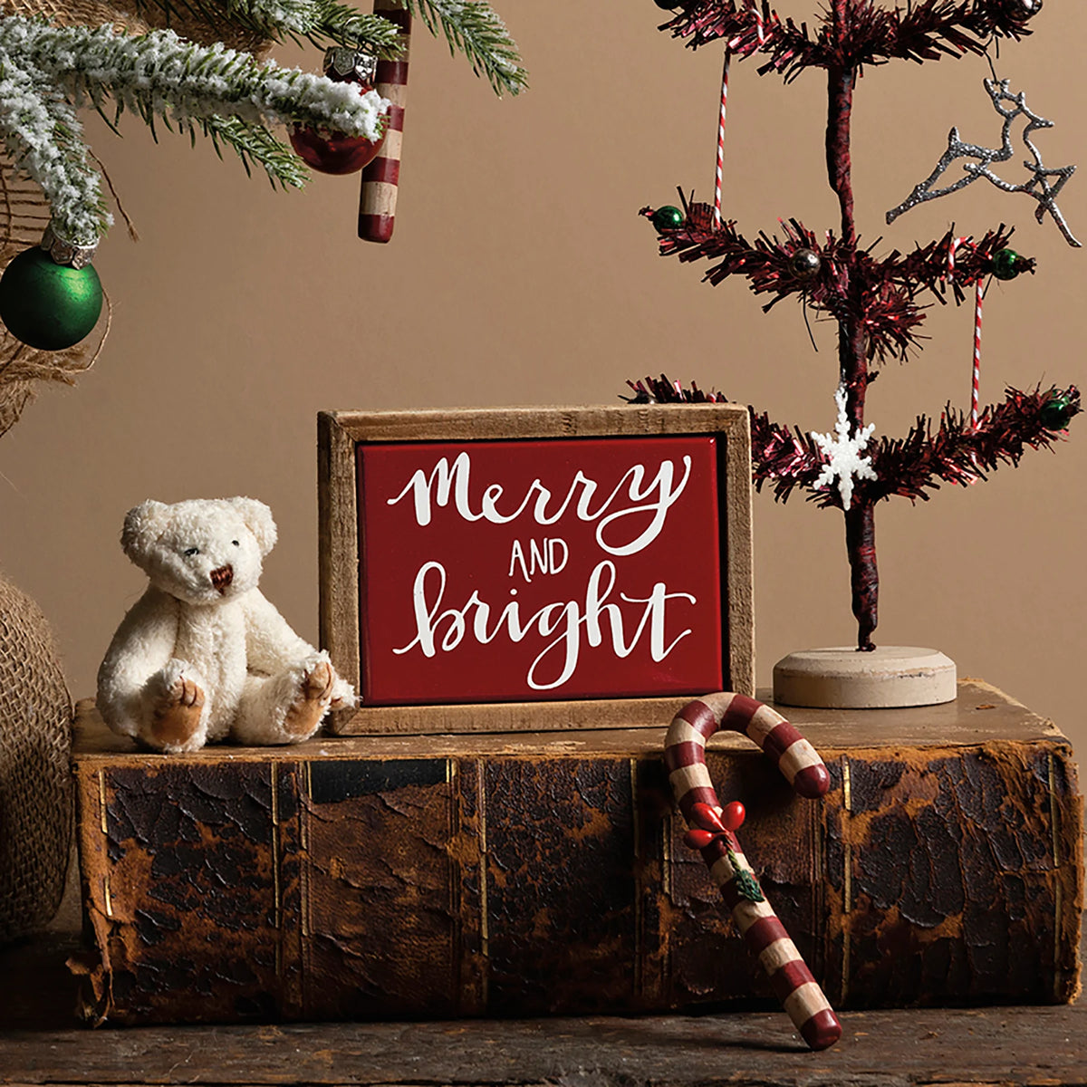Merry and Bright Mini Box Sign - Christmas Decor