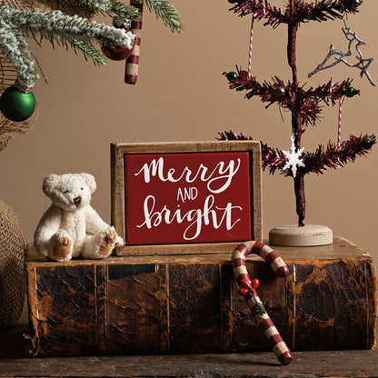 Merry and Bright Mini Box Sign - Christmas Decor