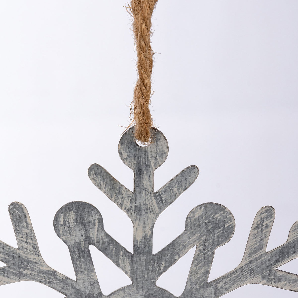 Brushed Galvanized Metal Snowflake Ornament - 3 Sizes