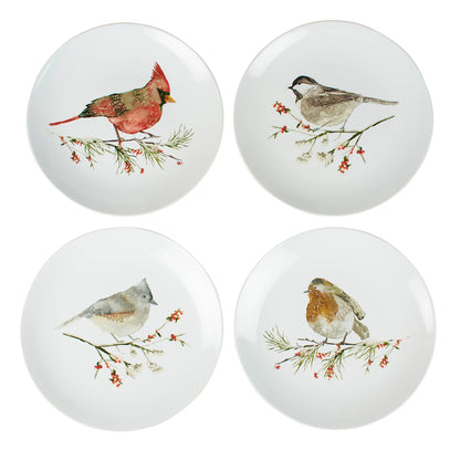 Bird on WInter Branch Stomeware Plate - 4 Options