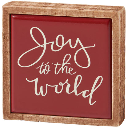 Joy To The World Mini Box Sign - Christmas Decor