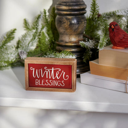 Winter Blessings Mini Block Sign