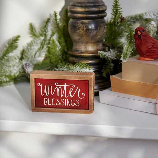 Winter Blessings Mini Block Sign