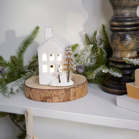 Lighted Winter House Sitter