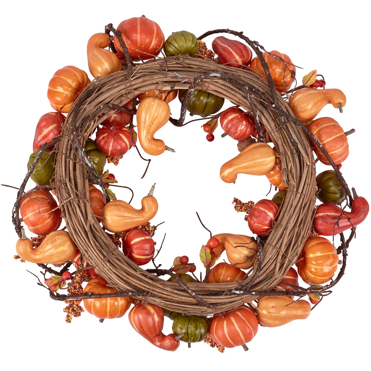 Mixed Pumpkin and Gourd Wreath - 18"
