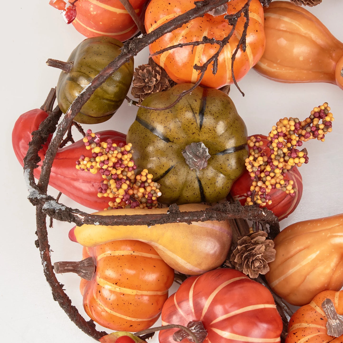 Mixed Pumpkin and Gourd Wreath - 18"