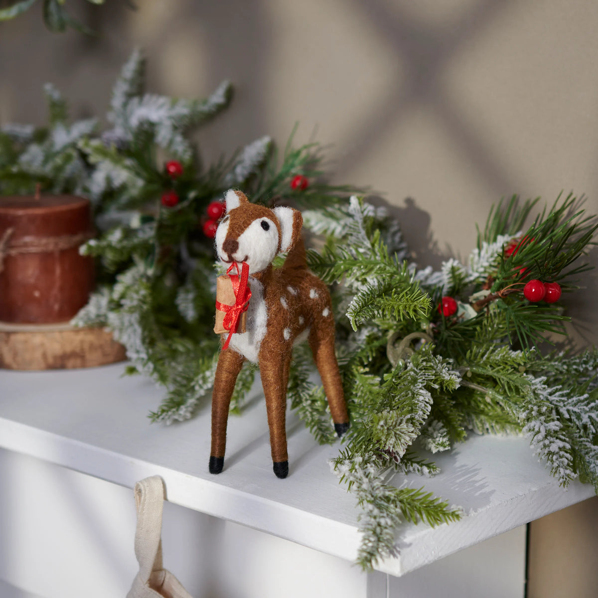 Christmas Fawn Felt Critter Deer