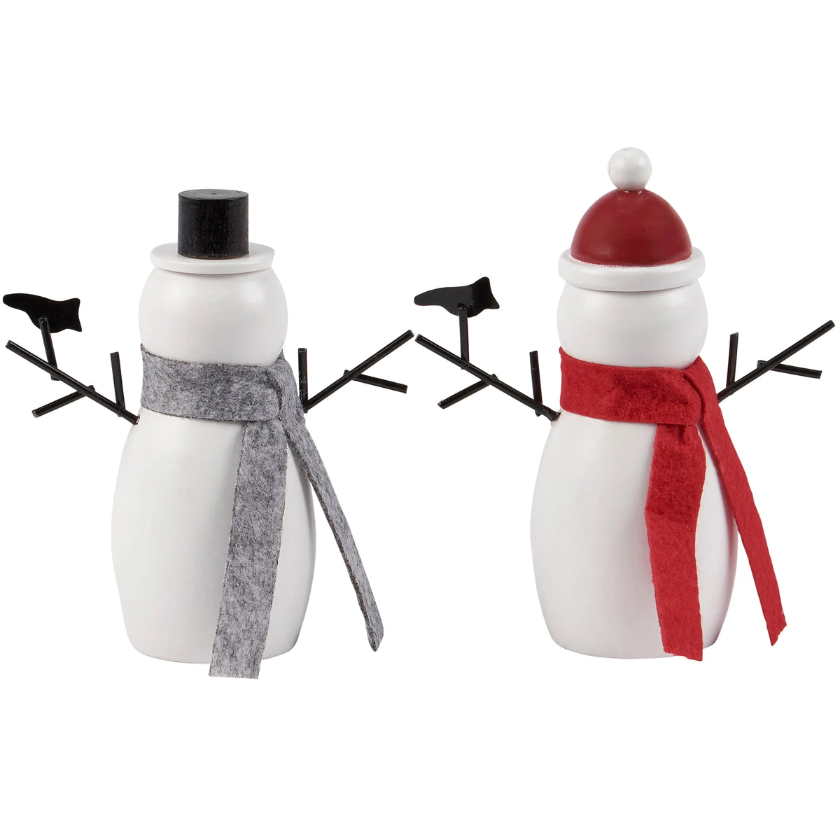 Mini Snowman With Cardinal - 2 Options