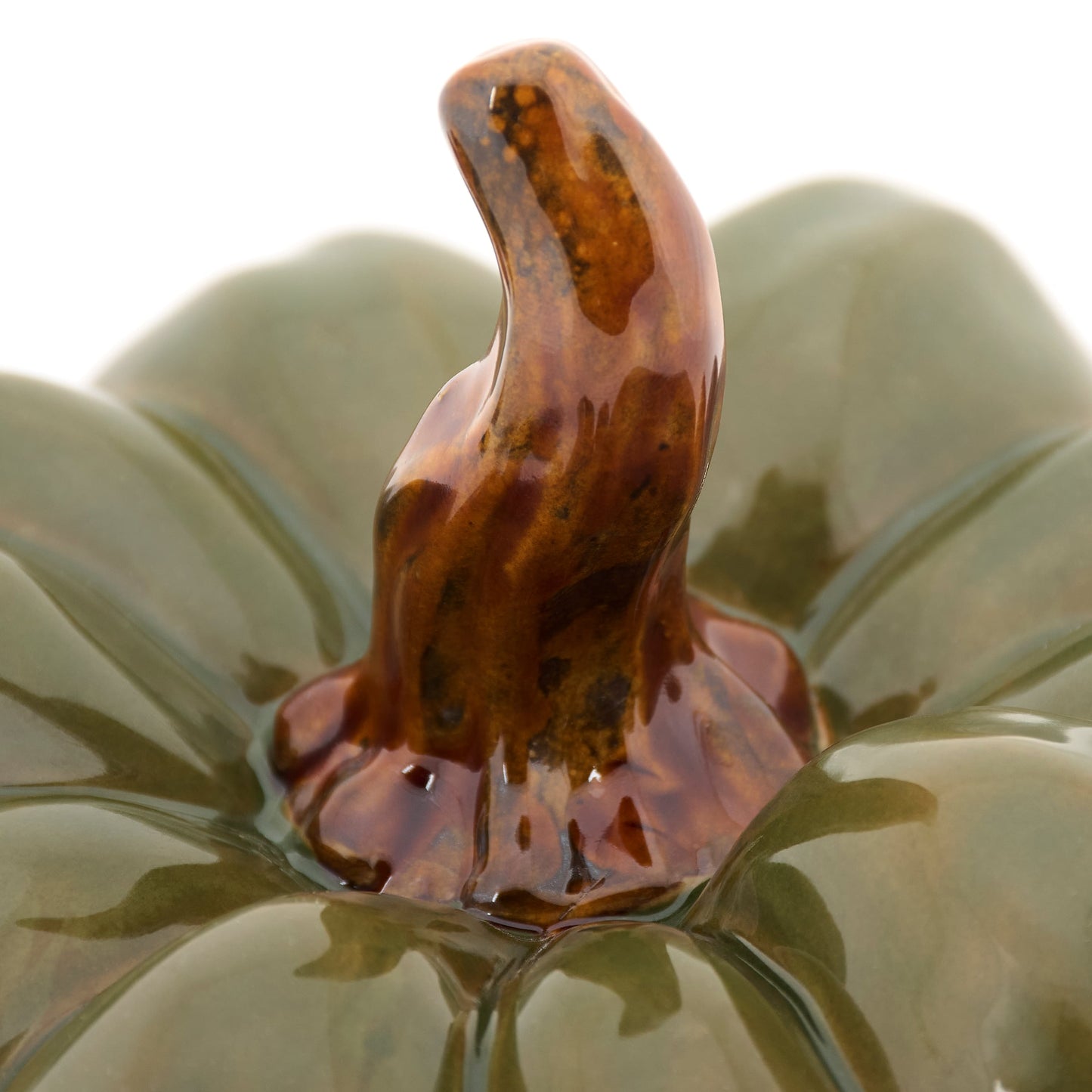 Green Ceramic Organic Shaped Pumpkin
