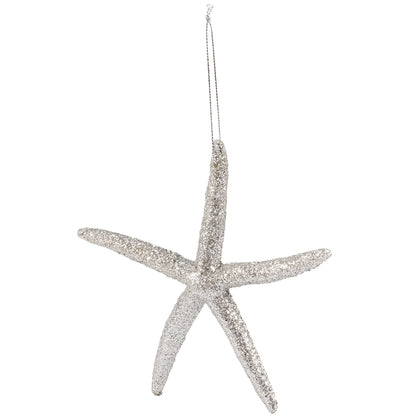 Shimmering Starfish Ornament - Silver or Blue