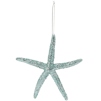 Shimmering Starfish Ornament - Silver or Blue