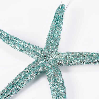 Shimmering Starfish Ornament - Silver or Blue