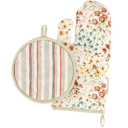 Wildflower Kitchen Set - Oven Mitt and Pot Holder
