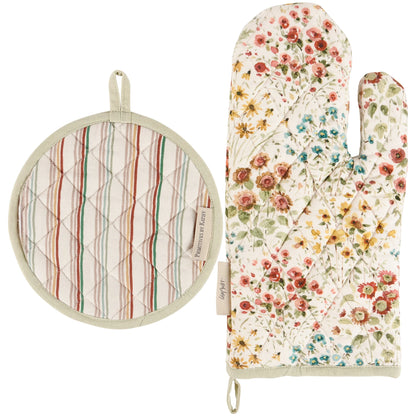 Wildflower Kitchen Set - Oven Mitt and Pot Holder