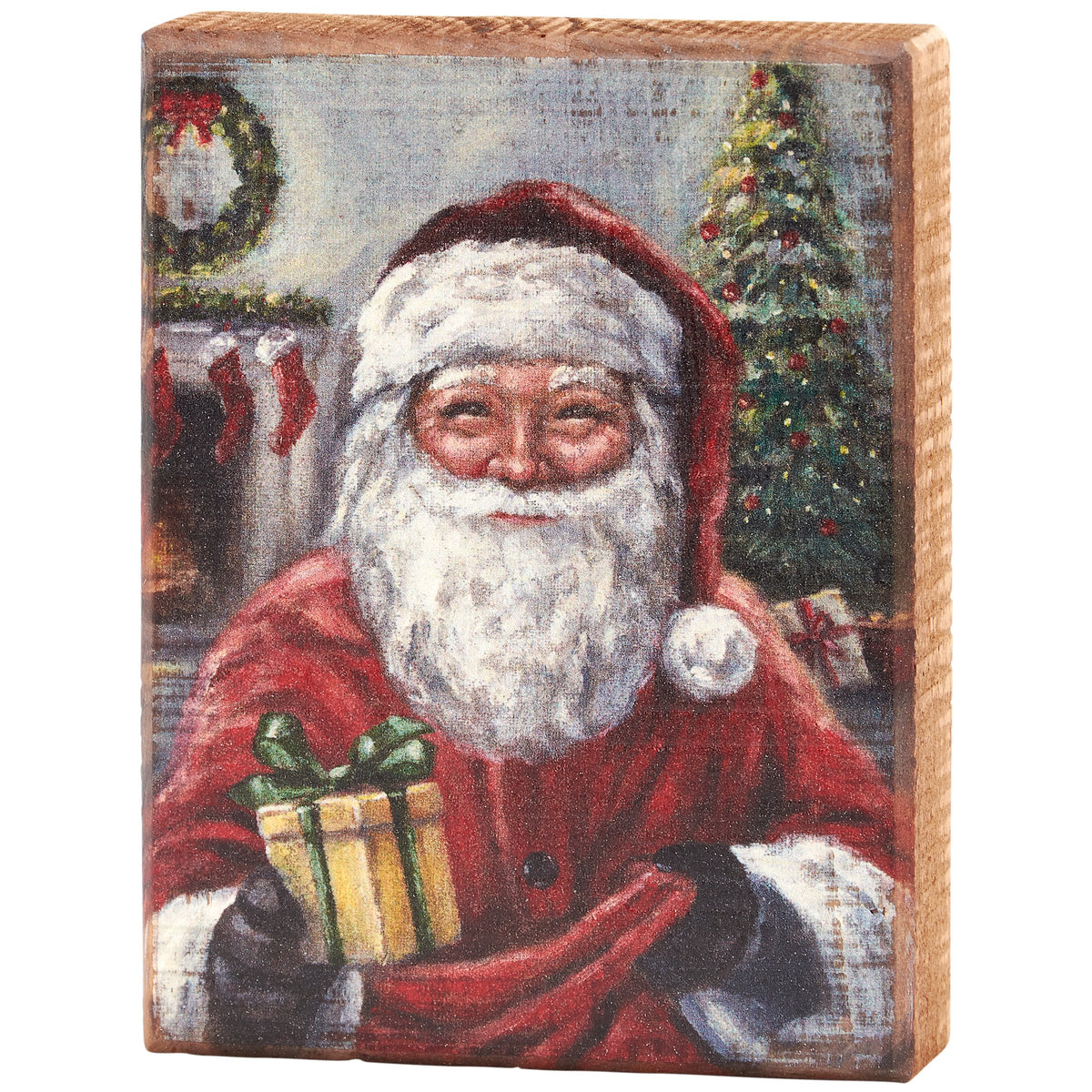 Christmas Eve Santa Wooden Block Sign