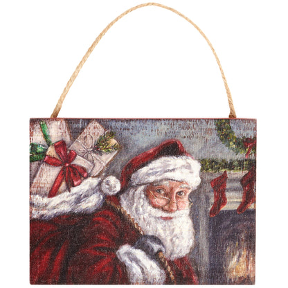 Christmas Eve Santa Ornament - Wooden