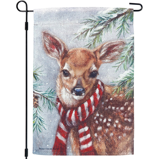 Winter Deer Garden Flag
