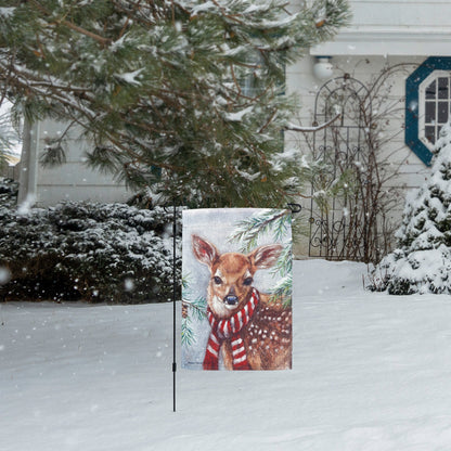 Winter Deer Garden Flag