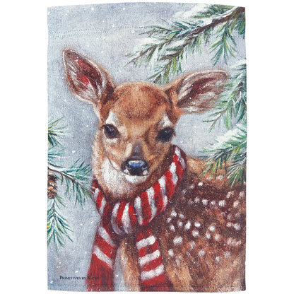 Winter Deer Garden Flag