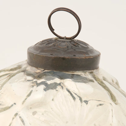 Silver Snowflake Glass Ball Ornament