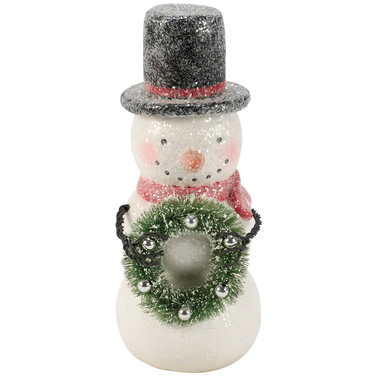 Snowman With Wreath Statuary