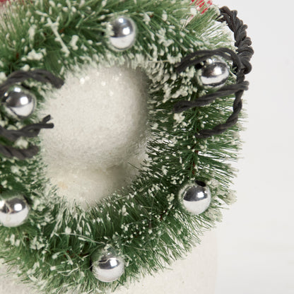 Snowman With Wreath Statuary